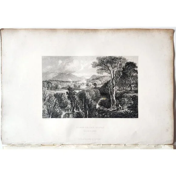 1844 Girvan River Blairquhan Engraving Victorian Scotland Landscape DWSS21 - Picture 2 of 2